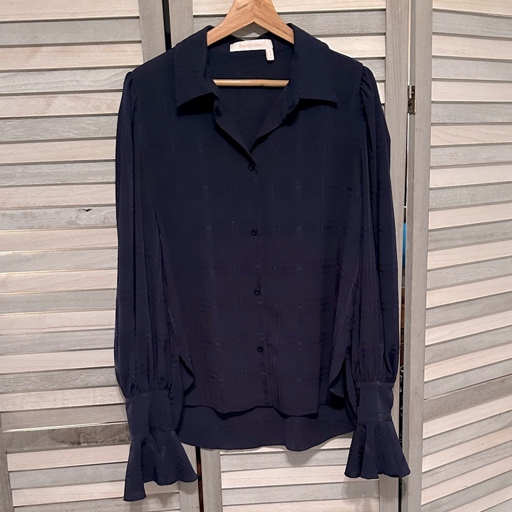 See By Chloe Navy Blouse